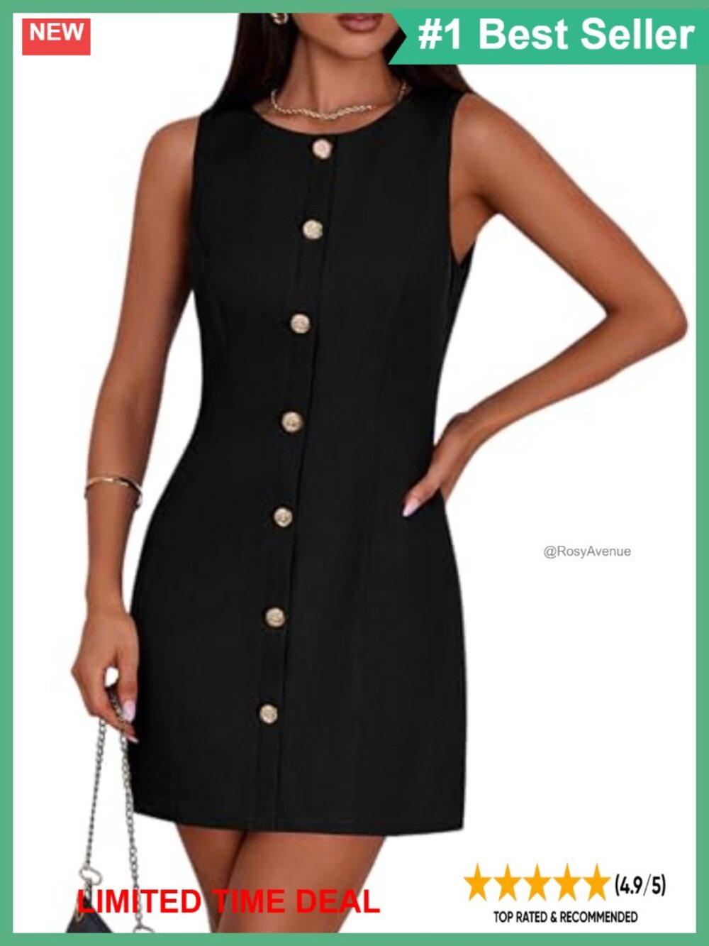 Sleeveless Scoop Neck Sheath Mini Dress Business Casual Cocktail Work